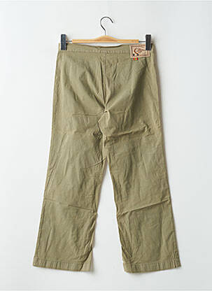 Pantalon droit tissage popeline taille normale vert CIMARRON femme