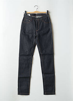 Jeans coupe slim tissage brut taille haute bleu DEEP SOUL femme