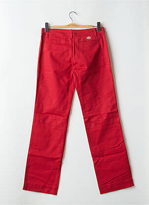 Pantalon droit tissage popeline taille normale rouge DICKIES femme