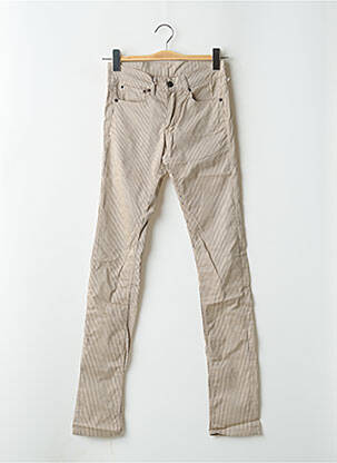 Pantalon slim tissage popeline taille haute beige HELLS BELLS femme