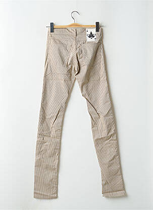Pantalon slim tissage popeline taille haute beige HELLS BELLS femme