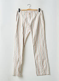 Pantalon droit tissage crêpe taille basse beige MOGUL femme