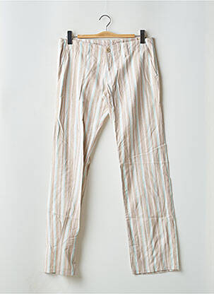 Pantalon droit tissage crêpe taille basse beige MOGUL femme