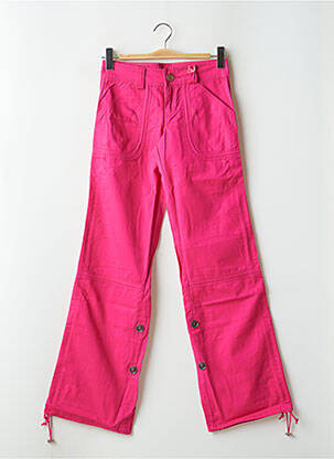 Pantalon droit tissage popeline taille basse rose PHARD femme