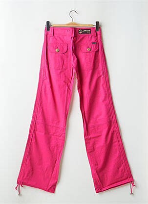 Pantalon droit tissage popeline taille basse rose PHARD femme