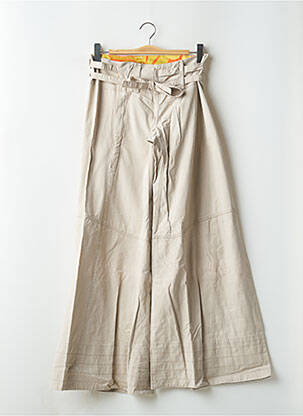 Pantalon flare taille à pinces taille haute beige ROXY femme