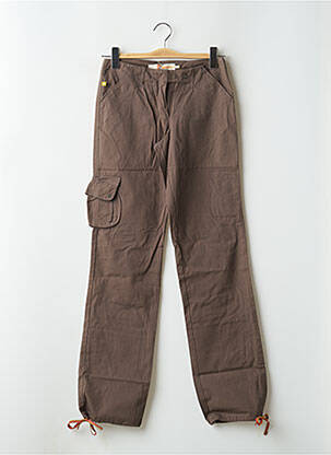 Pantalon cargo tissage popeline taille basse marron SESSUN femme