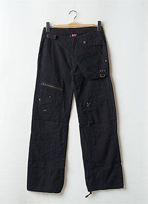 Pantalon cargo coupe droite taille normale noir TWO ANGLE femme