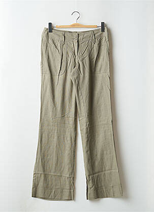 Pantalon large fermeture zippée sous rabat boutonné taille basse vert VERO MODA femme