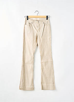 Pantalon flare stretch taille haute beige SCHOOL RAG femme