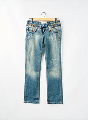 Jeans coupe droite stretch taille basse bleu SCHOOL RAG femme