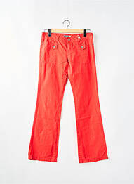 Pantalon droit fermeture zippée sous rabat boutonné taille normale rouge TEDDY SMITH femme