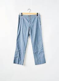 Pantalon chino fermeture zippée sous rabat boutonné taille haute bleu TEDDY SMITH femme
