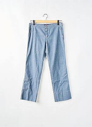 Pantalon chino fermeture zippée sous rabat boutonné taille haute bleu TEDDY SMITH femme