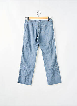 Pantalon chino fermeture zippée sous rabat boutonné taille haute bleu TEDDY SMITH femme