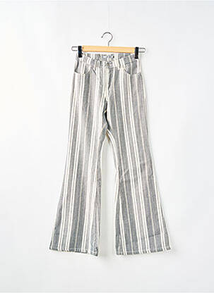Pantalon droit fermeture zippée sous rabat boutonné taille normale gris TEDDY SMITH femme