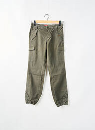 Pantalon droit fermeture zippée sous rabat boutonné taille basse vert TEDDY SMITH femme