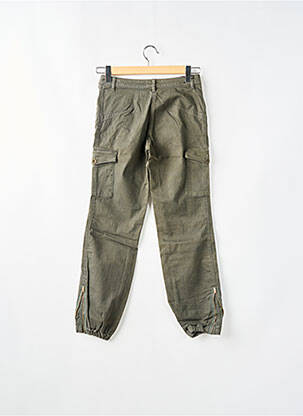 Pantalon droit fermeture zippée sous rabat boutonné taille basse vert TEDDY SMITH femme