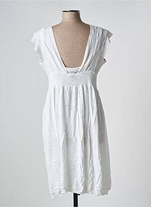 Robe mi-longue manches courtes manches courtes blanc HEL-S femme