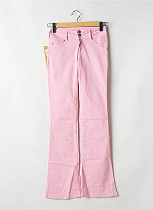 Pantalon flare stretch taille basse rose CIMARRON femme