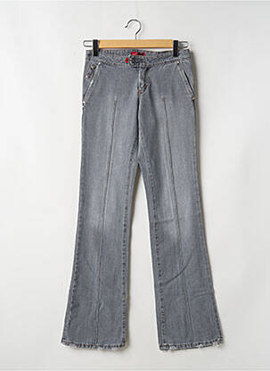 Jeans bootcut fermeture zippée sous rabat scratché taille basse gris CIMARRON femme