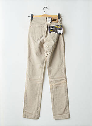 Pantalon droit fermeture zippée sous rabat boutonné beige LEE femme