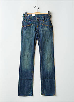Pantalon droit fermeture zippée sous rabat boutonné bleu LEVI'S femme