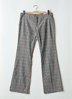 Pantalon droit fermeture zippée sous rabat boutonné gris MOGUL femme
