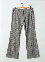 Pantalon droit fermeture zippée sous rabat boutonné gris MOGUL femme