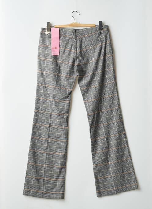 Pantalon droit fermeture zippée sous rabat boutonné gris MOGUL femme