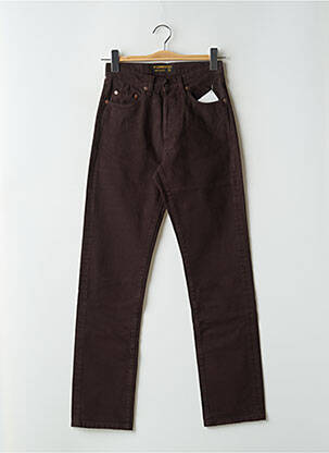Jeans coupe slim stretch taille haute marron REDWOOD femme