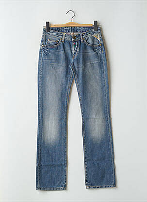 Jeans coupe droite stretch taille basse bleu REPLAY femme