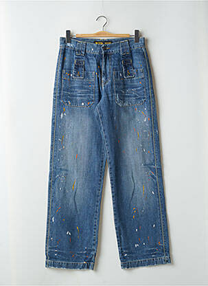 Jeans coupe droite effet usé délavé taille normale bleu RWD femme