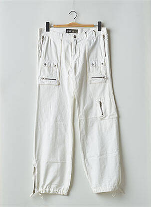 Pantalon cargo tissage popeline taille normale blanc RWD femme
