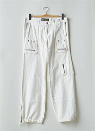 Pantalon cargo tissage popeline taille normale blanc RWD femme