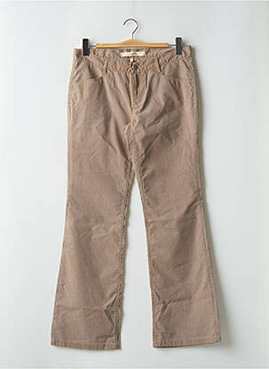 Pantalon droit tissage popeline taille normale marron SCHOOL RAG femme