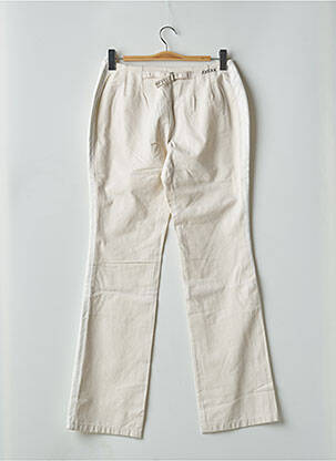 Pantalon droit tissage popeline taille normale beige SCHOOL RAG femme