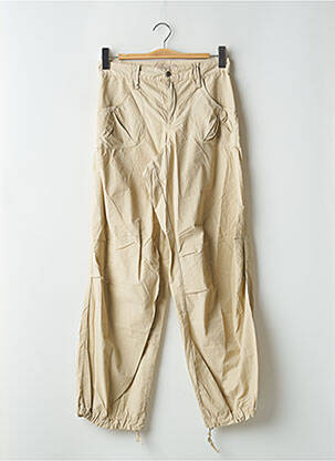 Pantalon 7/8 tissage popeline taille normale beige SCHOOL RAG femme