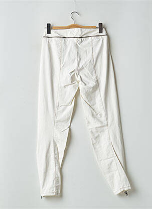 Pantalon 7/8 fermeture zippée sous rabat boutonné taille normale blanc SCHOOL RAG femme