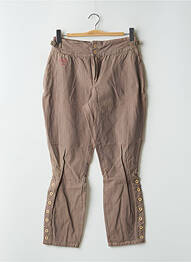 Pantalon 7/8 tissage popeline taille normale marron SCHOOL RAG femme