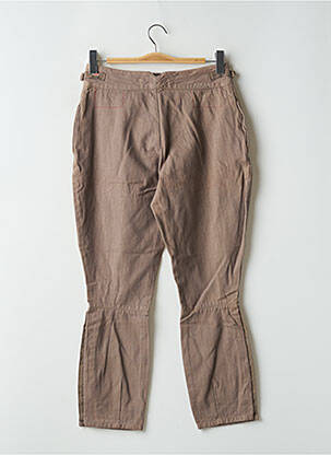 Pantalon 7/8 tissage popeline taille normale marron SCHOOL RAG femme
