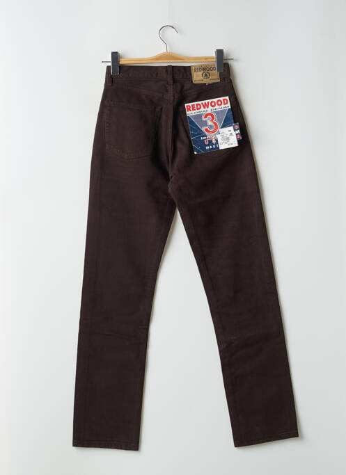 Jeans coupe slim stretch taille haute marron REDWOOD femme