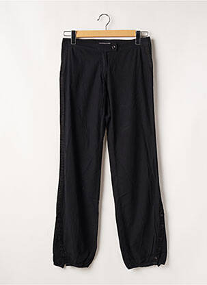 Pantalon droit tissage popeline taille basse noir SESSUN femme