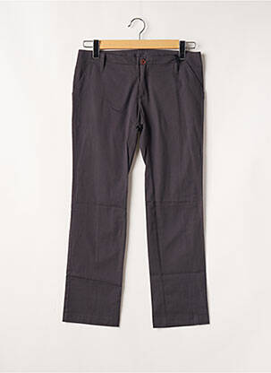 Pantalon droit fermeture zippée sous rabat boutonné gris SPIRIT OF GANG femme