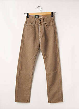 Pantalon droit fermeture zippée sous rabat boutonné beige TEDDY SMITH femme