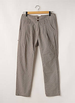 Pantalon slim tissage popeline taille normale marron 2 TWO femme