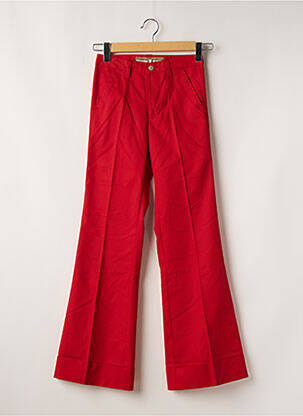Pantalon flare taille à pinces taille haute rouge FREEMAN T.PORTER femme