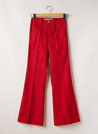 Pantalon flare taille à pinces taille haute rouge FREEMAN T.PORTER femme