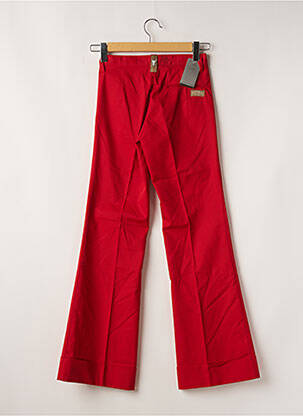 Pantalon flare taille à pinces taille haute rouge FREEMAN T.PORTER femme