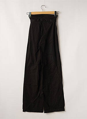 Pantalon droit tissage popeline taille normale noir CHEYENNE femme
